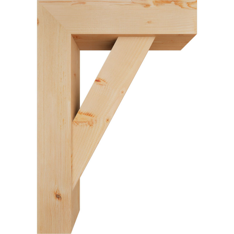 Traditional Block Bracket w/ Offset Brace, 38 x 26, 7 1/2"W Douglas Fir (Smooth)