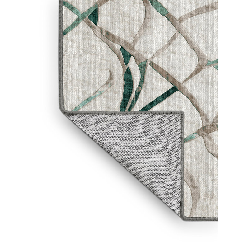 Machine Washable Gray Area Rug, Round 8'