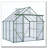 8X6FT-Green Double Door Polycarbonate Greenhouse Raised Base and Anchor Aluminum Heavy Duty Walk-in Greenhouses for Outdoor Backyard in All Season-121644131-121644132