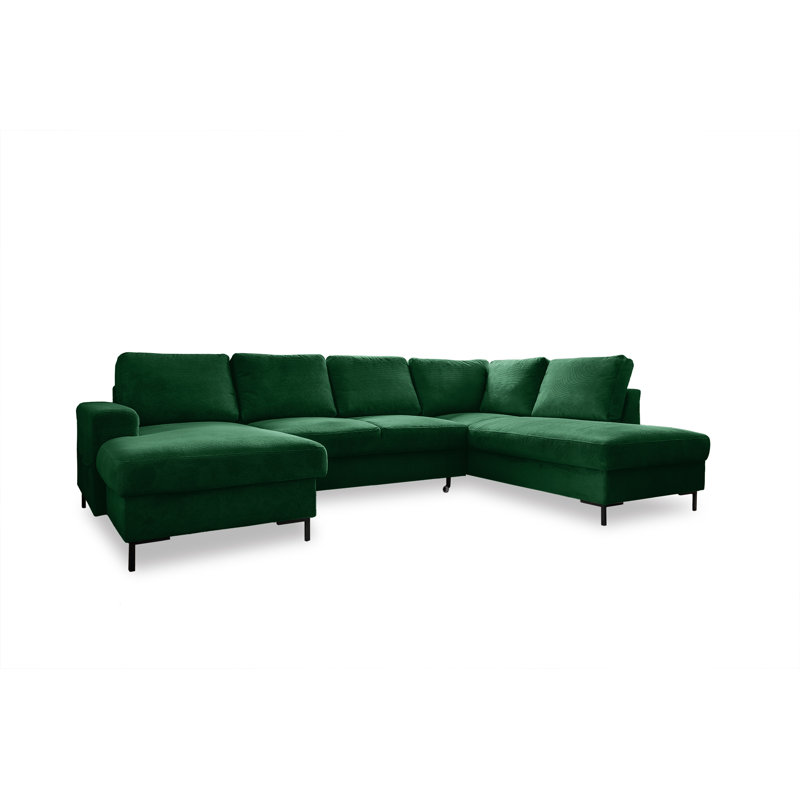 Lofty Lilly 8 seater Corner Sofa Bed, Right Hand Facing, Emerald Green