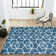 Mashawna Blocks Modern Geometric Navy/White Rug