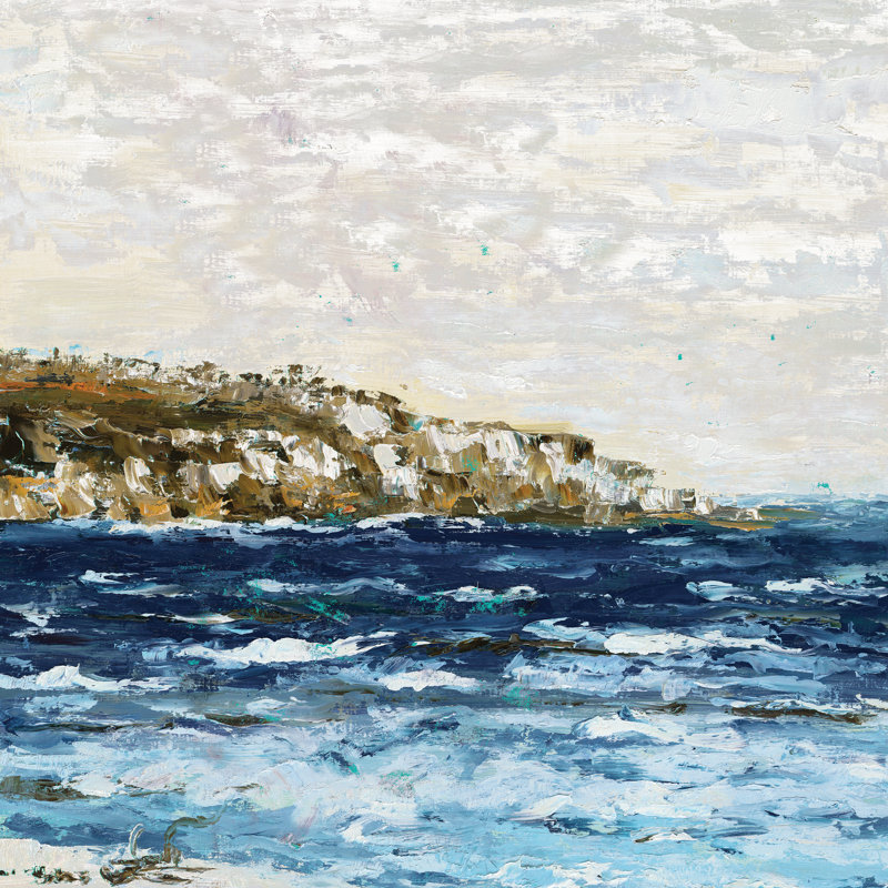 Choppy Seascape - Wrapped Canvas Painting, 76cm H x 76cm W