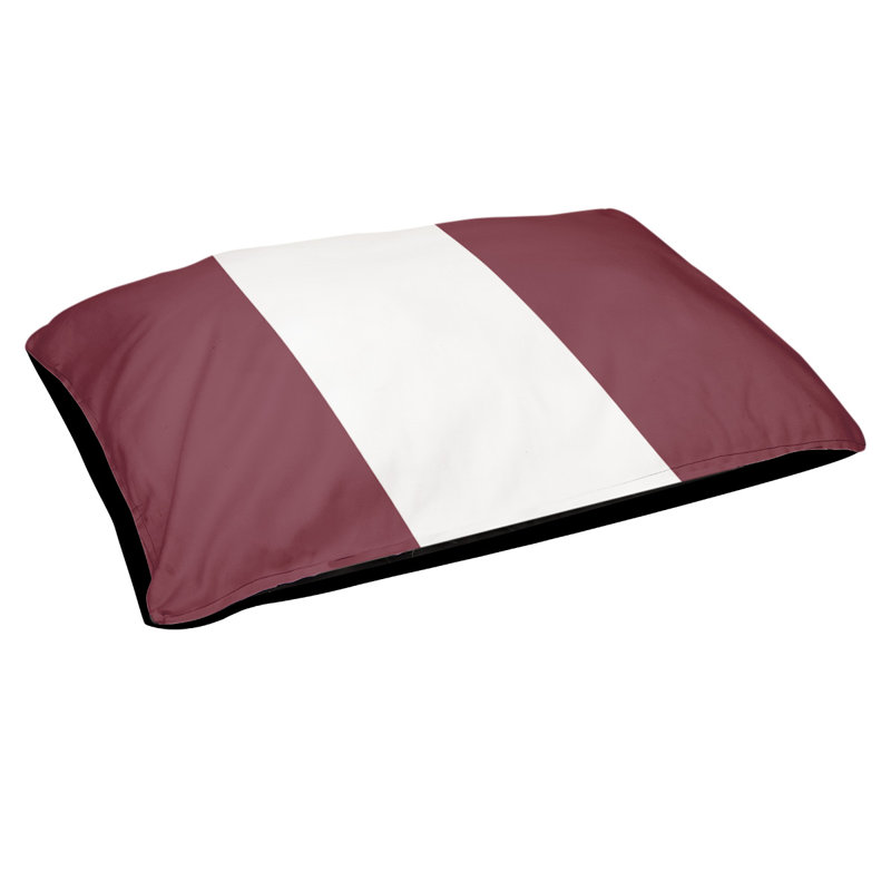 Coussin de lit pour chien Cincinnati, Très grand (l 50 po x P 40 po x H 7 po), Bourgogne / blanc