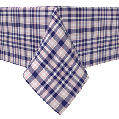 Rectangular Tablecloth, 100% Cotton, 60X104", Plaid 6