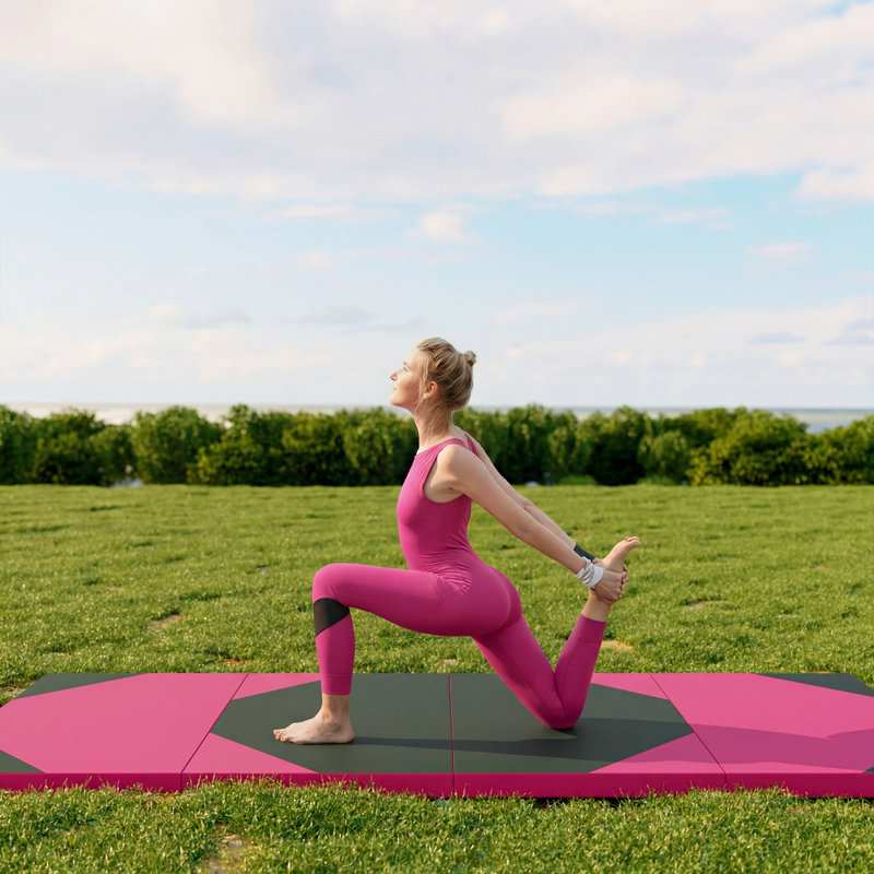 Tapis de gymnastique épais multicolore 4 pi x 10 pi x 2 po Polar Aurora