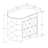 1Pc Black Nightstand Upholstery Fabric Marble Top Two Storage Drawers Wooden Bedroom Furniture Oval Black-1500260538