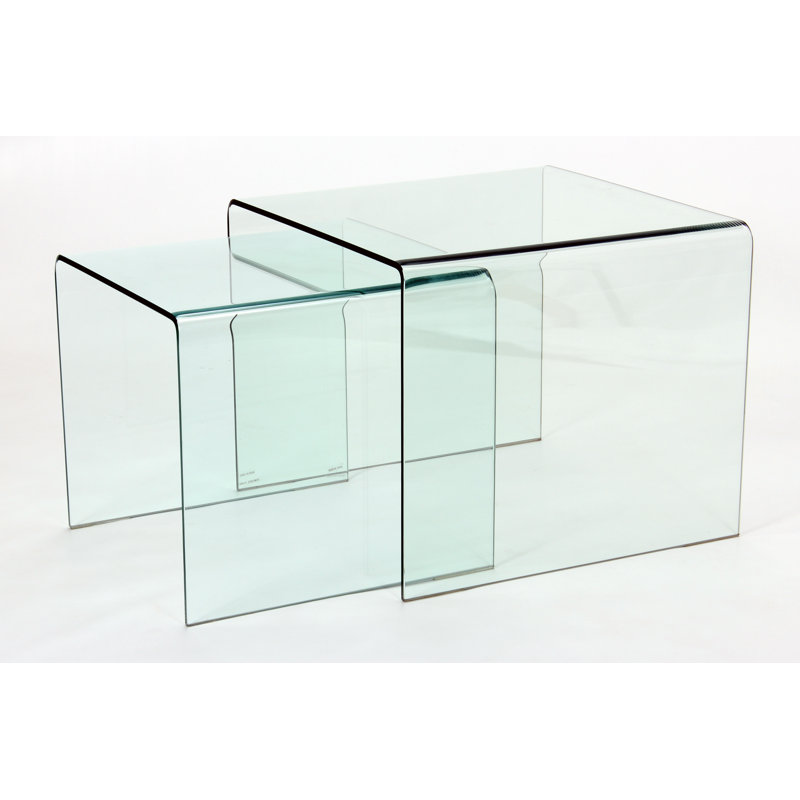 Berry Glass Top Nesting Tables, Transparent