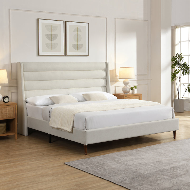 Upholstered Platform Bed, King