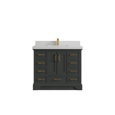 Meuble-lavabo simple 42 po avec plateau Charlotte