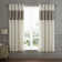 Lattice Cut Velvet 66x72 Inch Lined Eyelet Curtains Two Panels Natural