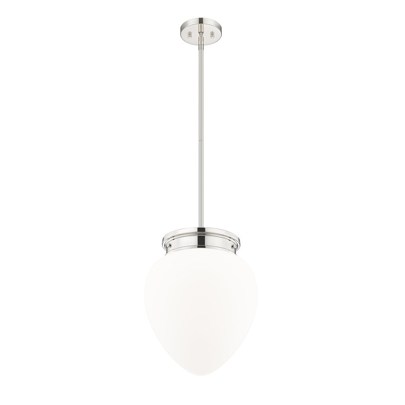 Luminaire suspendu 1 lumière Patrisio, H 97 po x l 12,5 po x P 12,5 po, Nickel poli