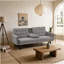 Canapé-lit de 72 po - Dossier convertible pliant en lit double avec porte-gobelet et table rabattable - Canapé en lin peu encombrant pour petits espaces - Assemblage facile, gris-1258387723