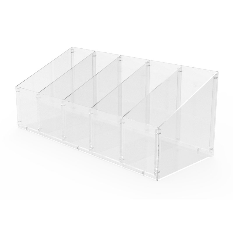 FixtureDisplays® 24 X 8 X 8", 5-Slot Divided Candy Bulk Bin Clear Acrylic Countertop Display Assembly Video in Descripion 100808