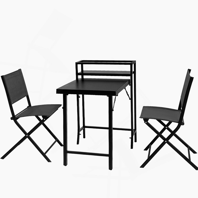 3PCS Patio Bistro Set, Patio Set Of Foldable Patio Table And Chairs,Outdoor Patio Furniture Sets