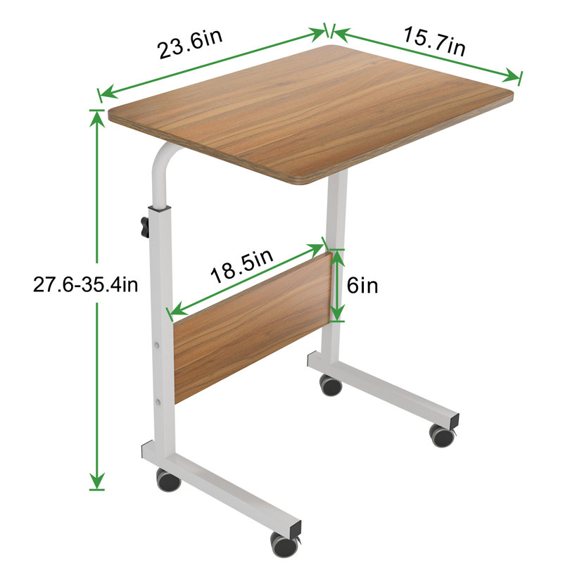 Chariot réglable pour ordinateur portable, Chêne, H 35,4 po x l 23,6 po x P 15,7 po