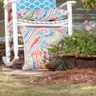 Ummi Paisley Outdoor Reversible Throw Pillow