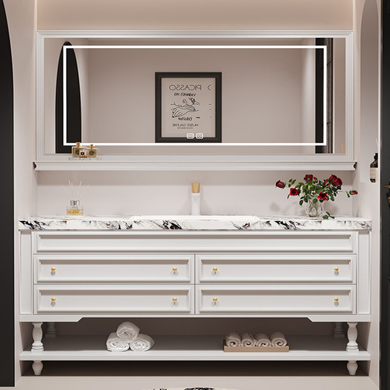 French retro floor-standing bathroom cabinet, 63"
