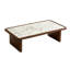 Table basse moderne FFZ 47,24 po avec dessus en pierre frittée et structure en placage de bois