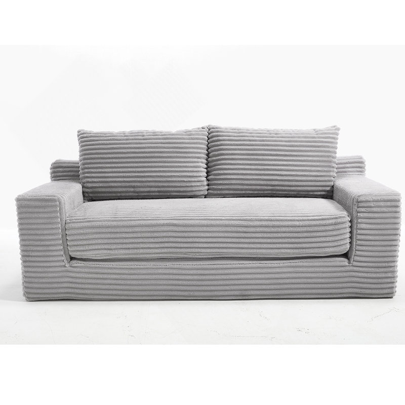 Canapé convertible polyvalent avec matériaux de qualité supérieure pour espaces compacts, Gris clair