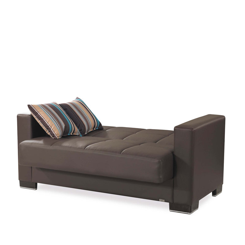 PrimeNest NimbusFlow Collection Upholstered Convertible Loveseat with Storage