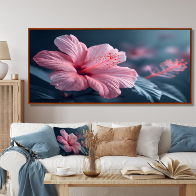Rose, oasis tropicale, hibiscus - art mural hibiscus