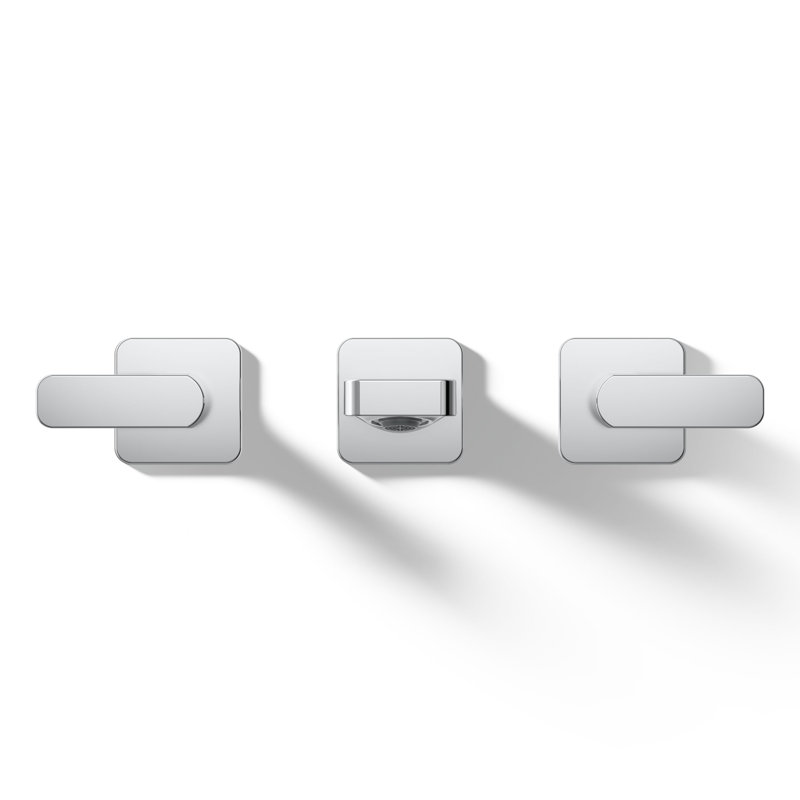 Parallel Wall-Mount Bathroom Sink Faucet Trim, Polished Chrome