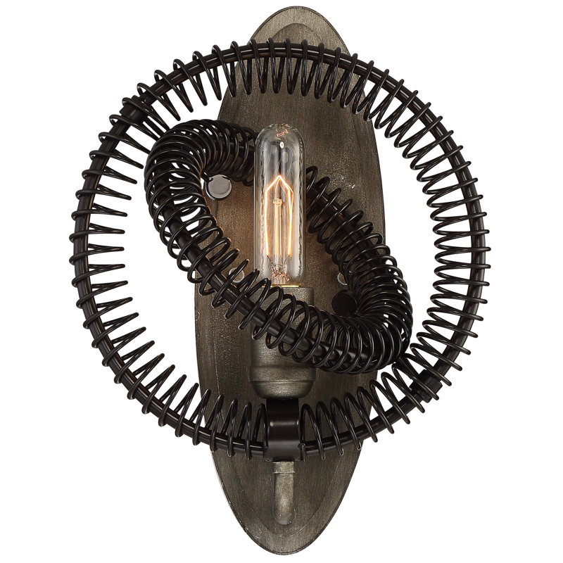 Vintage Bronze Industrial Dimmable Sconce with Clear Shade