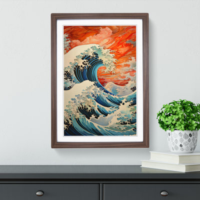 Wave Japanese Art Informel Art - Framed Print