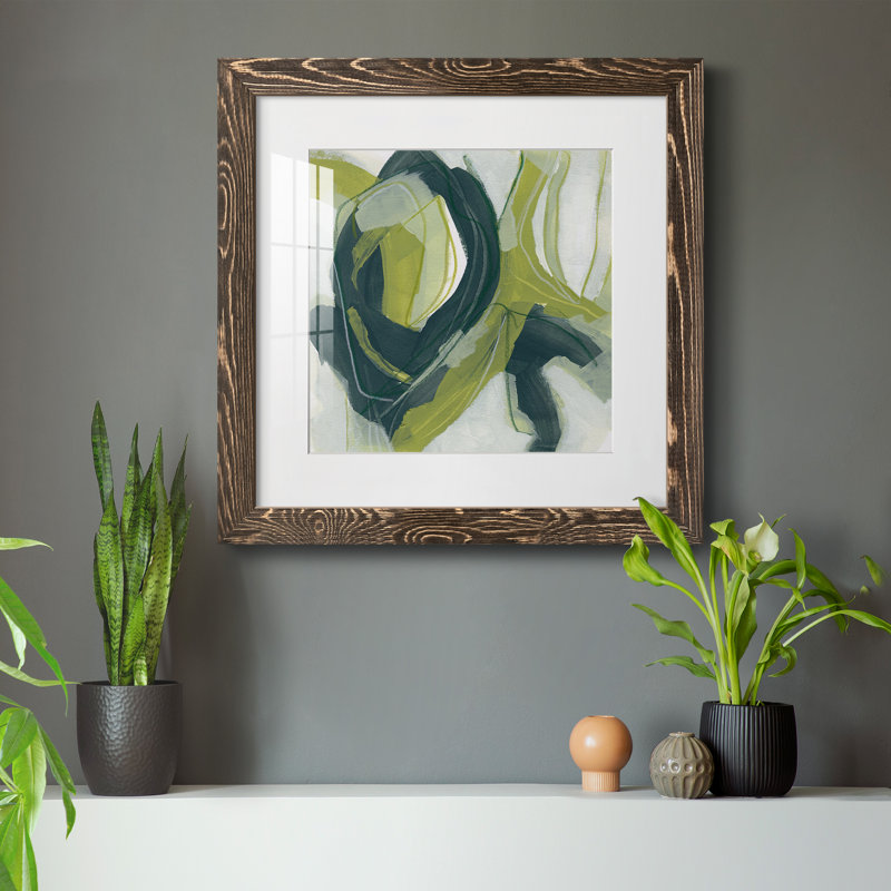 Verdigris Motion IV - reproduction encadrée de qualité supérieure - prête à être accrochée, H 31,5 po x l 31,5 po x P 1,5 po