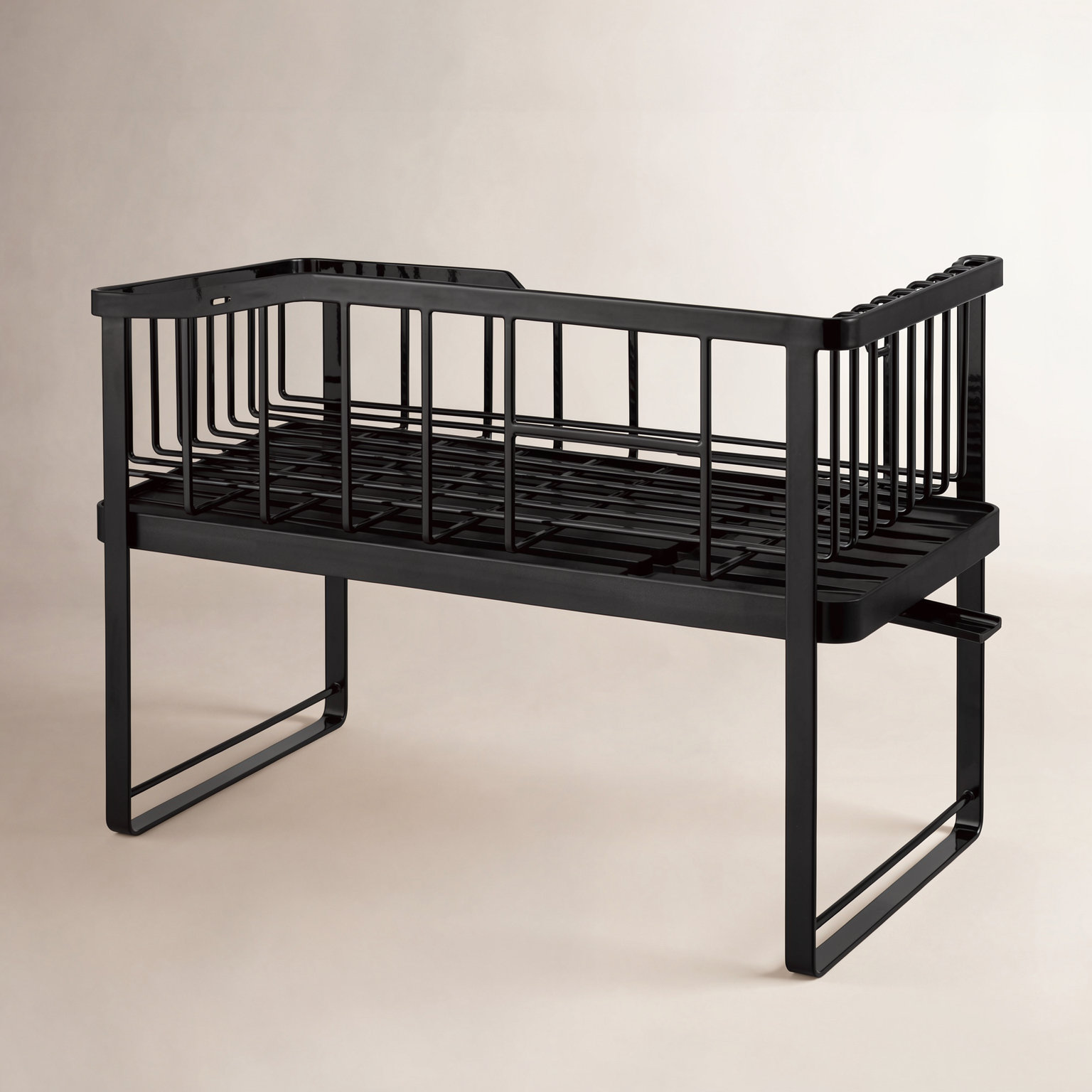 Tower 2-Tier Adjustable Dish Drainer Rack, Black