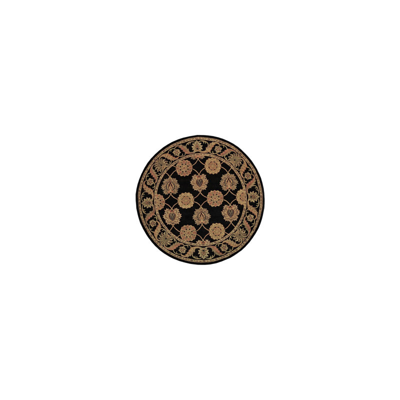 Balthrop Hand Tufted Wool Oriental Rug, Round 3'6"