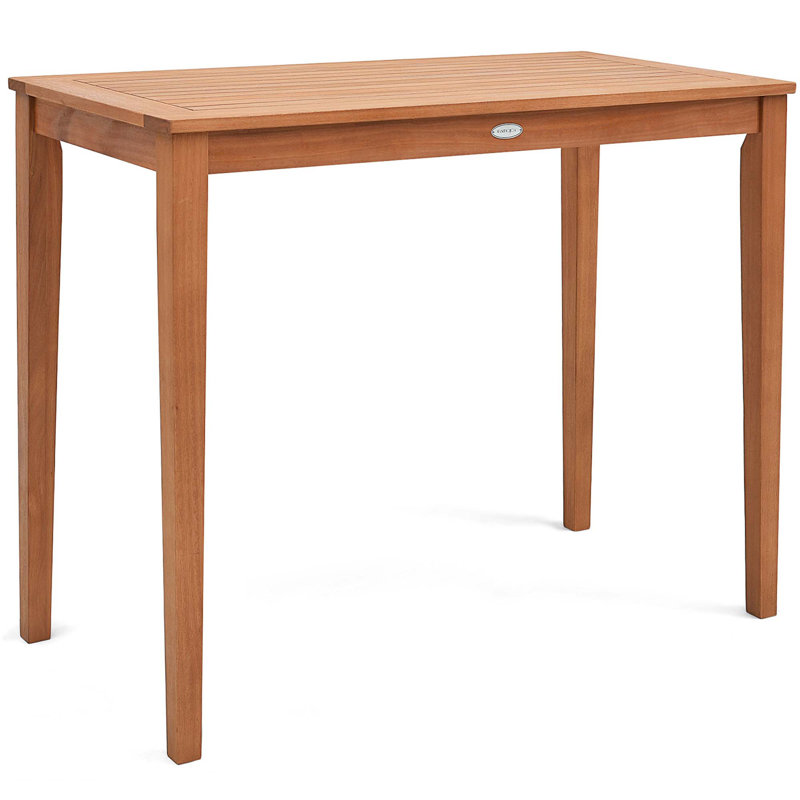 Esmerie Rectangular Eucalyptus Solid Wood Outdoor Bar Table , 48 " W 24 " D