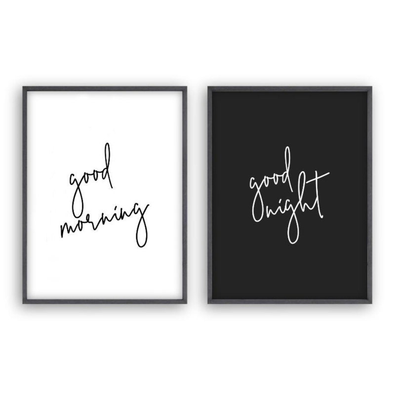 Good Morning Good Night - Print, 31 cm H x 22 cm W, Black Oak Frame