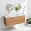 Ensemble de meuble-lavabo double 60 po avec comptoir en quartz blanc 60 po-1070270120