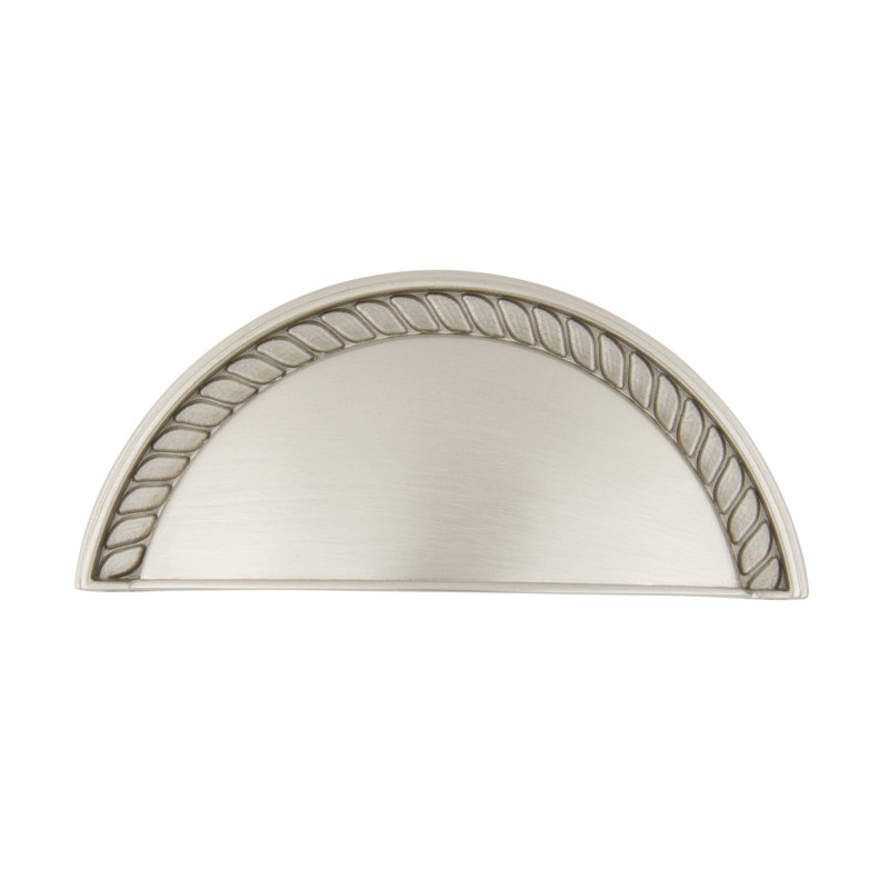 Rope 3" Center to Center Cup/Bin Pull, Satin Nickel