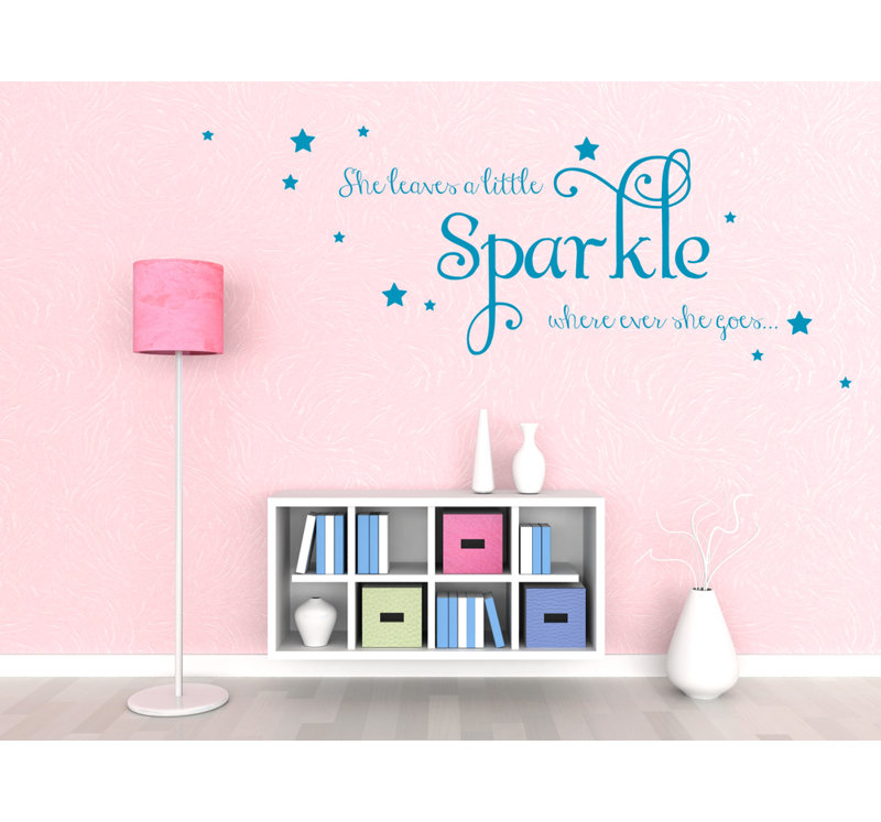 Décalcomanie murale sparkle, H 26 po x l 65 po x P 0,01 po, Bleu sarcelle