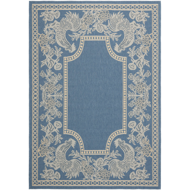 Tapis d'intérieur / extérieur à motif floral Havza, Rectangle 2 pi 7 po x 5 pi