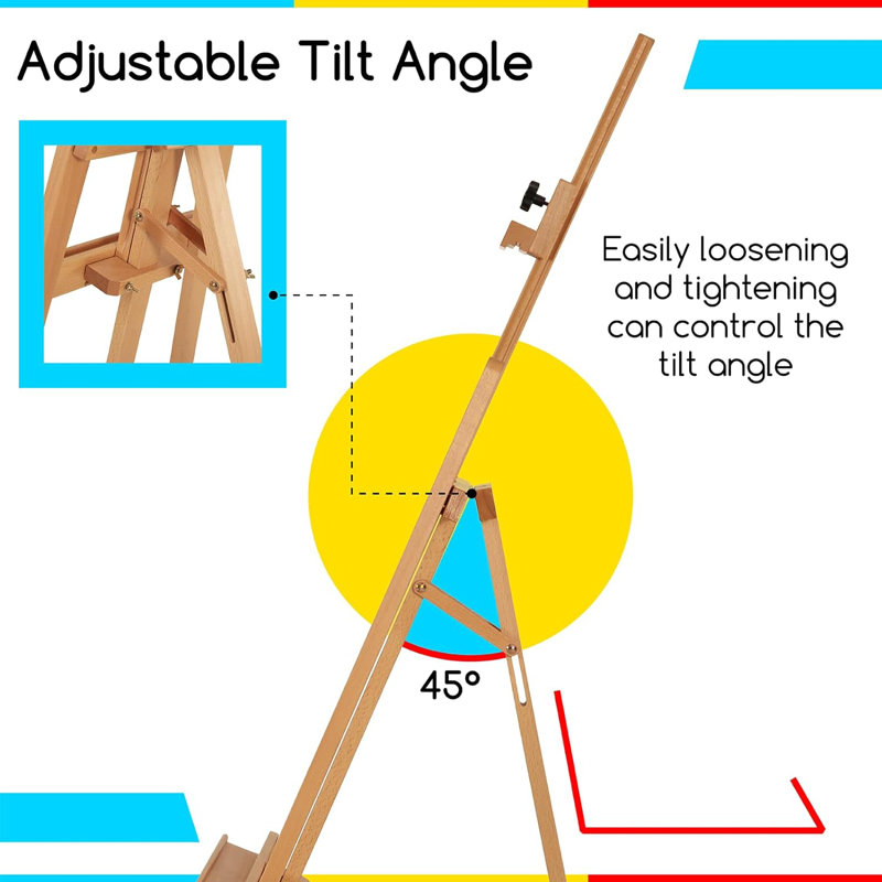 X－MAX FURNITURE Folding Adjustable Solid Wood H-Frame Easel