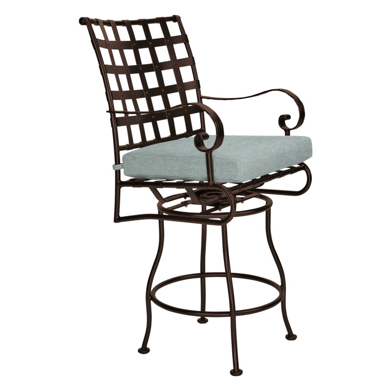Classico-W Outdoor Swivel Bar Stool, Flagship Stone Sunbrella®, Copper Creek