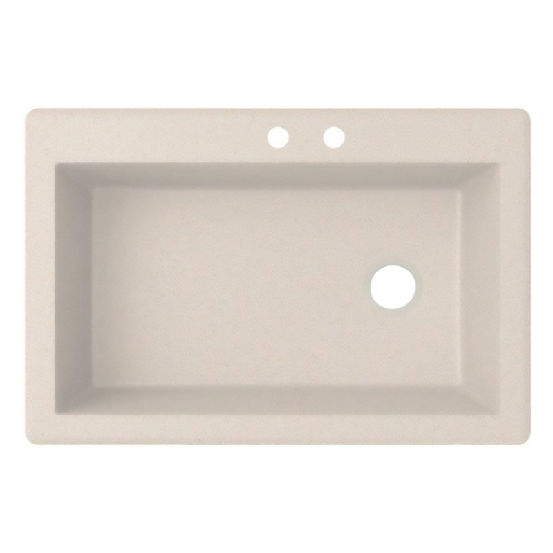 33'' L Mounting / Installation Required Single Bowl Quartz Kitchen Sink, 2 Hole, Nero