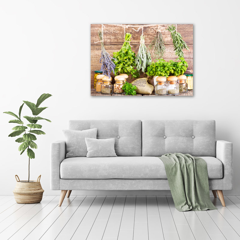 Herbs On A String - Wrapped Canvas Print