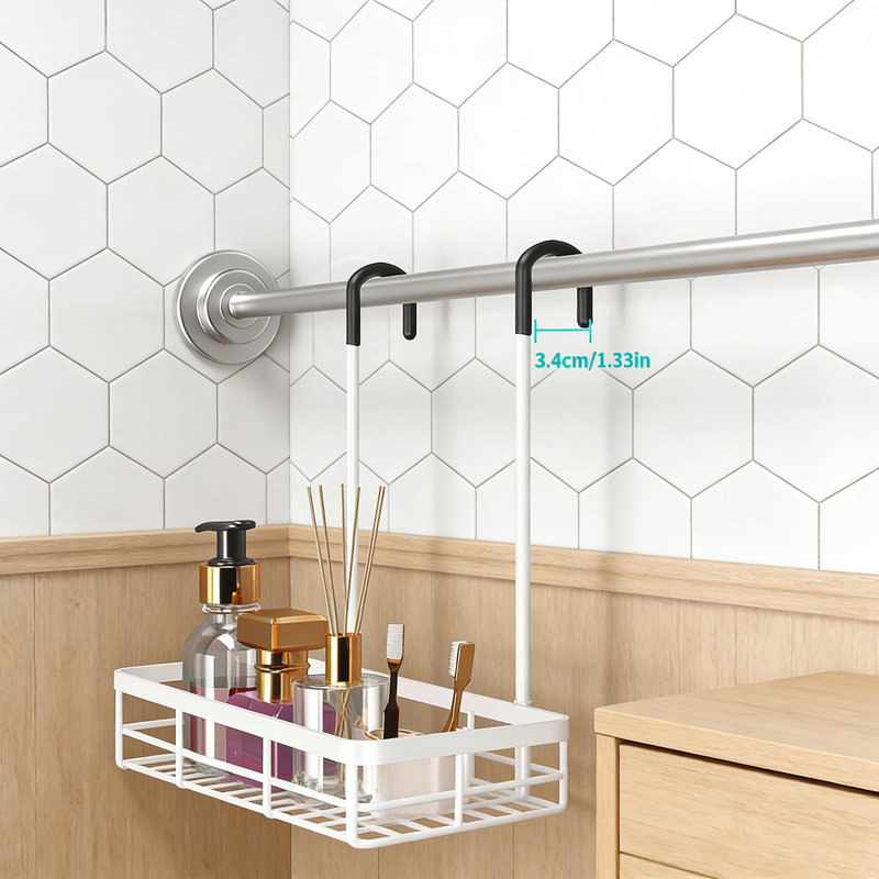 No-Drill Hanging Shower Caddy Organizer With Inclined Shelves, Rustproof 304 Stainless Steel Bathroom Storage For Shower Door, Curtain Rod, Or Grab Bar