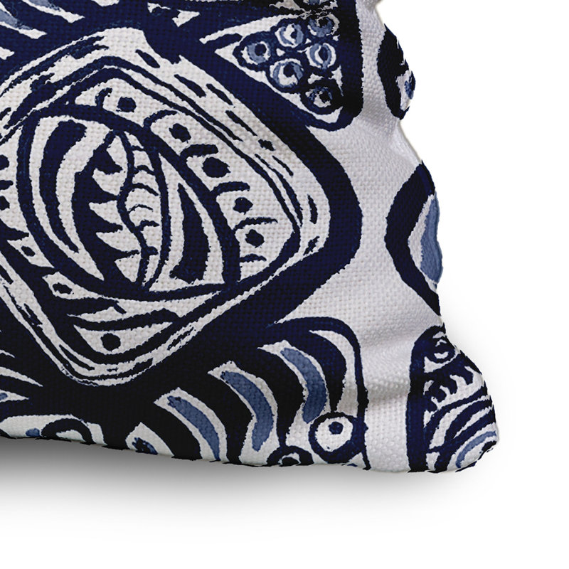 Housse de coussin carrée extérieure/insert, Bleu marine, 18" x 18"