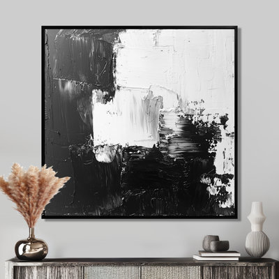 Nushrat Monochromatic Drift Of Shadows Into The Dark IV - Abstract Modern Transitional Large Wall Art