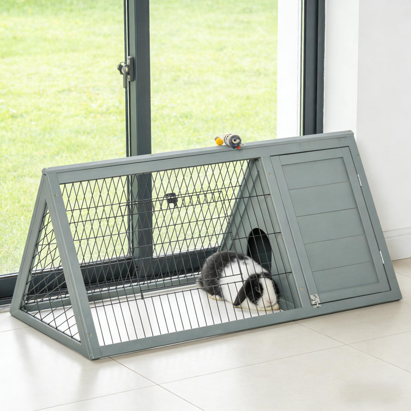 Cage à lapin pour petits animaux, H 20,8 po x l 45,8 po x P 24,5 po, Gris