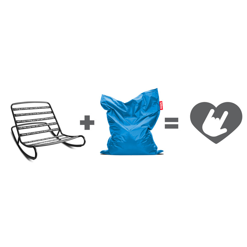 Rock 'n Roll Bean Bag Rocking Chair, Black