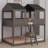 Wood Bunk Bed With Roof, Window, Guardrail-1161886605