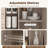 Modern Buffet Cabinet With Charge Ports & Led Light, 3-drawer Storage Sideboard With Adjustable Shelves, Multi-functional Tv Stand Coffee Bar Furniture For Kitchen, Living Room, Entryway