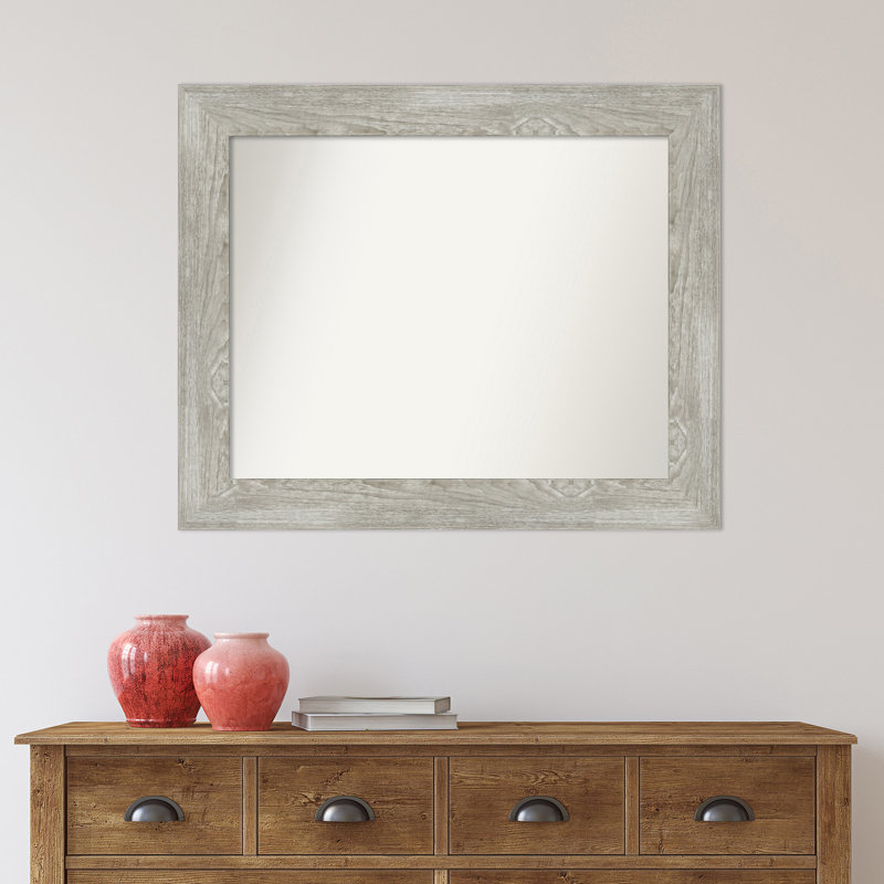Miroir mural de salle de bain Wigley Dove Greywash, 28 po x 34 po