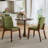 Dining Chairs Set of 2, Upholstered Fabric Dining Room Chairs, Mid Century Modern Kitchen Side Chairs with Solid Wood Frame (Walnut & Olive)-678826620